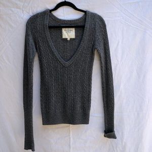 Abercrombie grey v-neck sweater